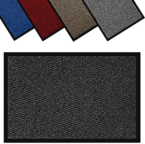 GULLAMBO Non Slip Door Mat – Large Indoor And Outdoor Door Mat –Kitchen And Office Use Mats, Super Heavy Duty Absorbent doormats inside Barrier Mat, Washable Entrance Rug (Anth, 40x 60)