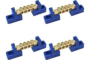 4PCS Grounding Bus Bar - Secure Copper Terminal Block