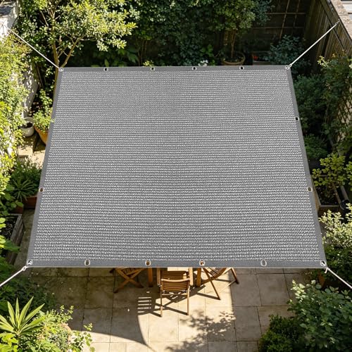 Filet d'ombrage de jardin résistant vent et pluie 3.4x4m gris - 2