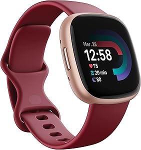 Google Fitbit Versa 4 Sport Smart Watch with Built-in GPS and Up to 6 Days Battery Life – Compatible with Android and iOS