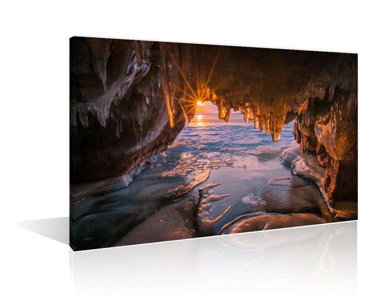 Beautiful Glacier Natural Landscape Canvas Paintings Wall Art Baikal Artwork Pictures Home Decor 1 Pieces Deepest Lake Contemporary Home Decor Posters and Prints Framed Ready to Hang (12"Wx18"H) โ image 1