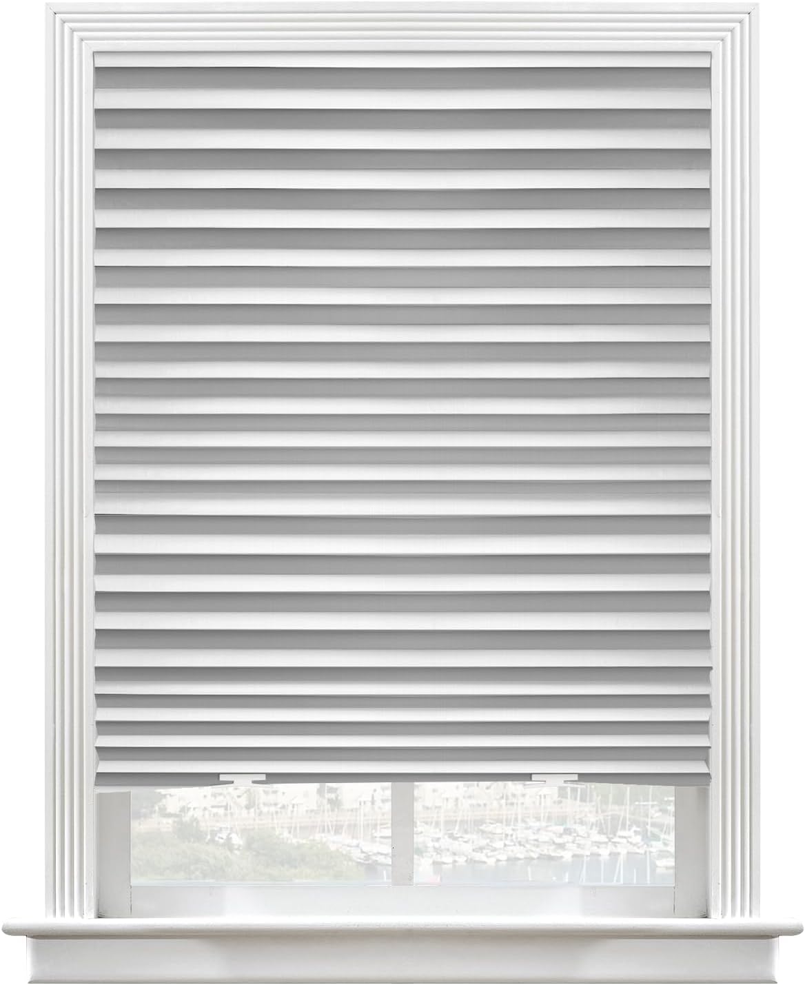 6 Packs Upgraded Cordless Light Fully Blocking Pleated Shade Blinds Light Filtering 36 in x 72 in Easy to Cut and Install, White