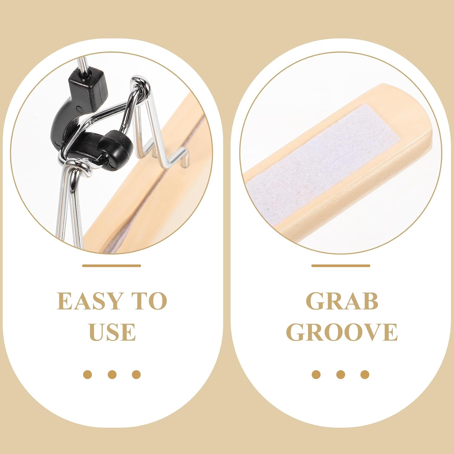 Pants and Skirt Hangers 3 Pcs with Clips Natural Solid Wood