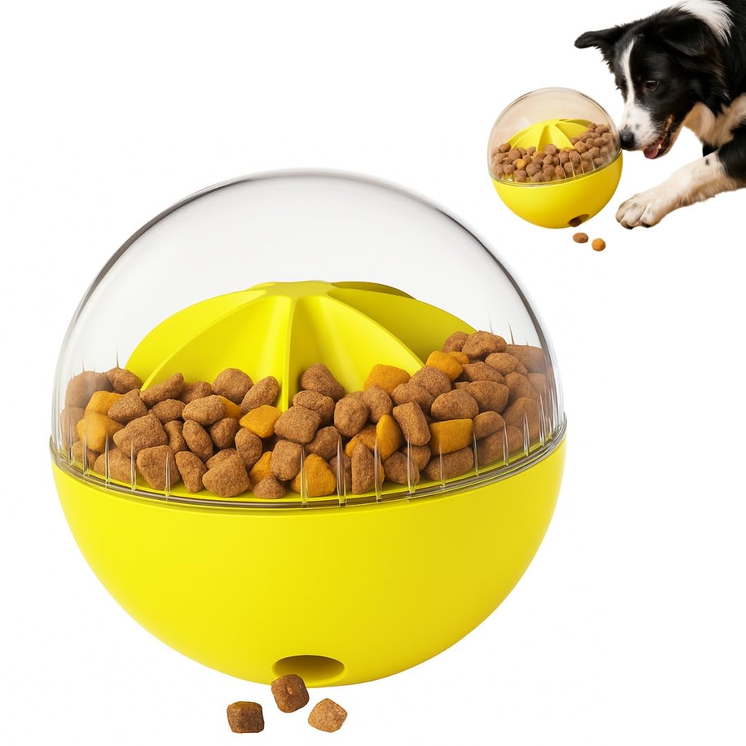 Zntra Interactive Dog Treat Puzzle Toy Food Dispenser Ball 5 3 for Mental Stimulation Anxiety Boredom Relief Small