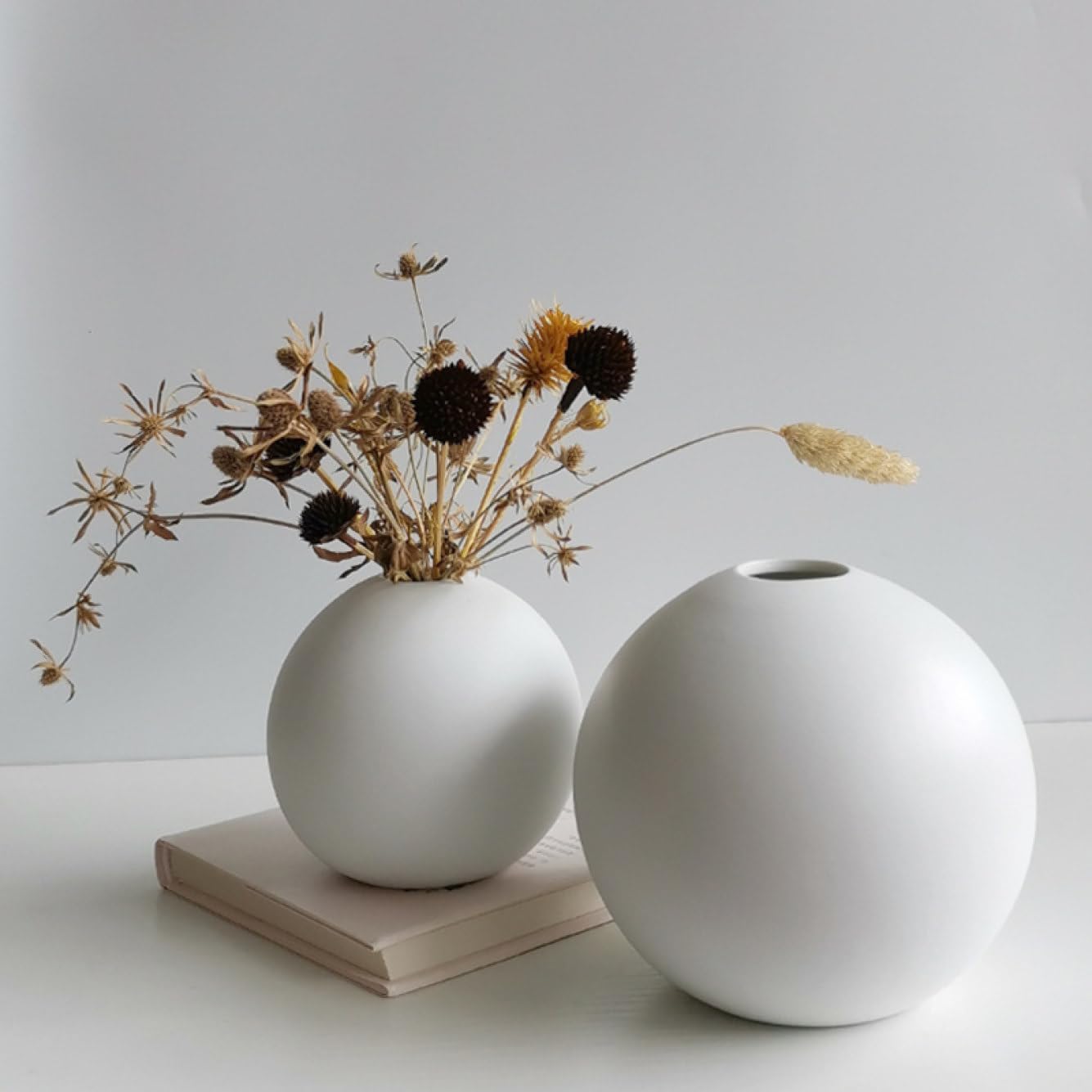 Amazon.co.jp: YJFFQ 花瓶 ボール ホワイト 2*10cm フラワーベース  