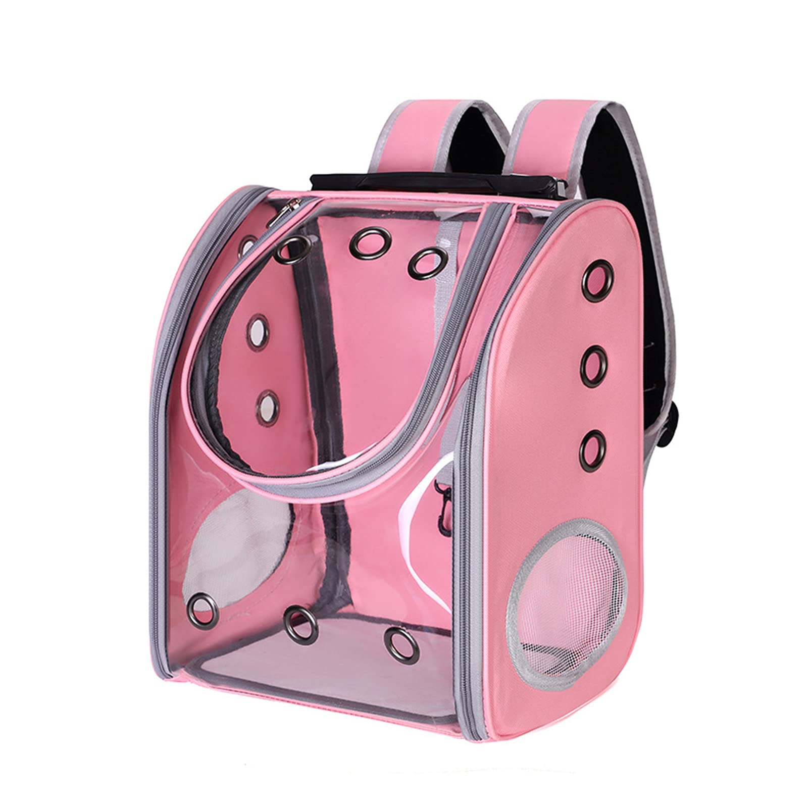 PETCUTE Mochila Transportín Gato,Mochila Transportín Perro Bien Ventilado con Correa de Seguridad Interior, Transparente Bolsa de Transporte para Gatos y Perros con Colchón Suave,Aerolínea Aprobada