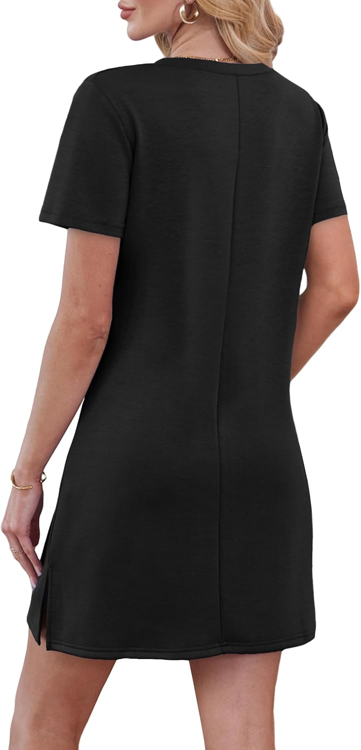 RUMIA Summer Dresses for Women 2026 V-Neck Casual Sundresses T-Shirt Dress - Image 5