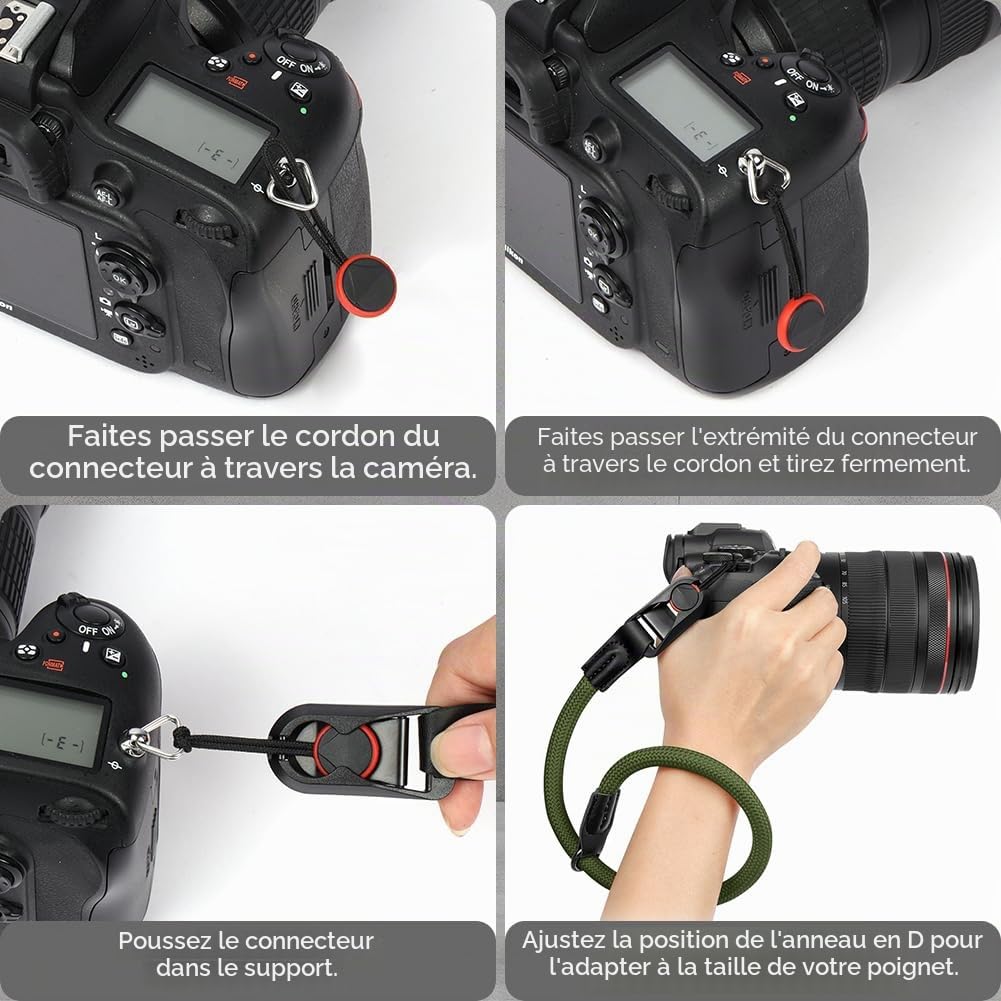 HOTUT Sangle D'appareil Photo à Dégagement Rapide, Courroie de Cou pour Appareil Photo en Nylon, pour DSLR ou Sans Miroir