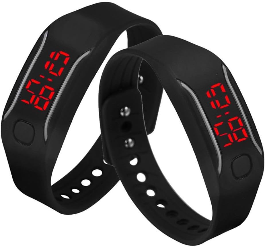 Malltop LED Watch, Unisex Silicone Bracelet Water Resistant Running Sports Wrist Watch