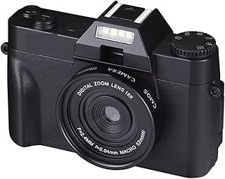 Câmera Digital para Vlogging Câmara de Vídeo Digital Retro Vintage 48MP Selfie Screen Flip Screen Fotografia Grande Angular 4K Lente Macro Vlog Câmera digital 4K multifuncional (Size : 128G SD Card,