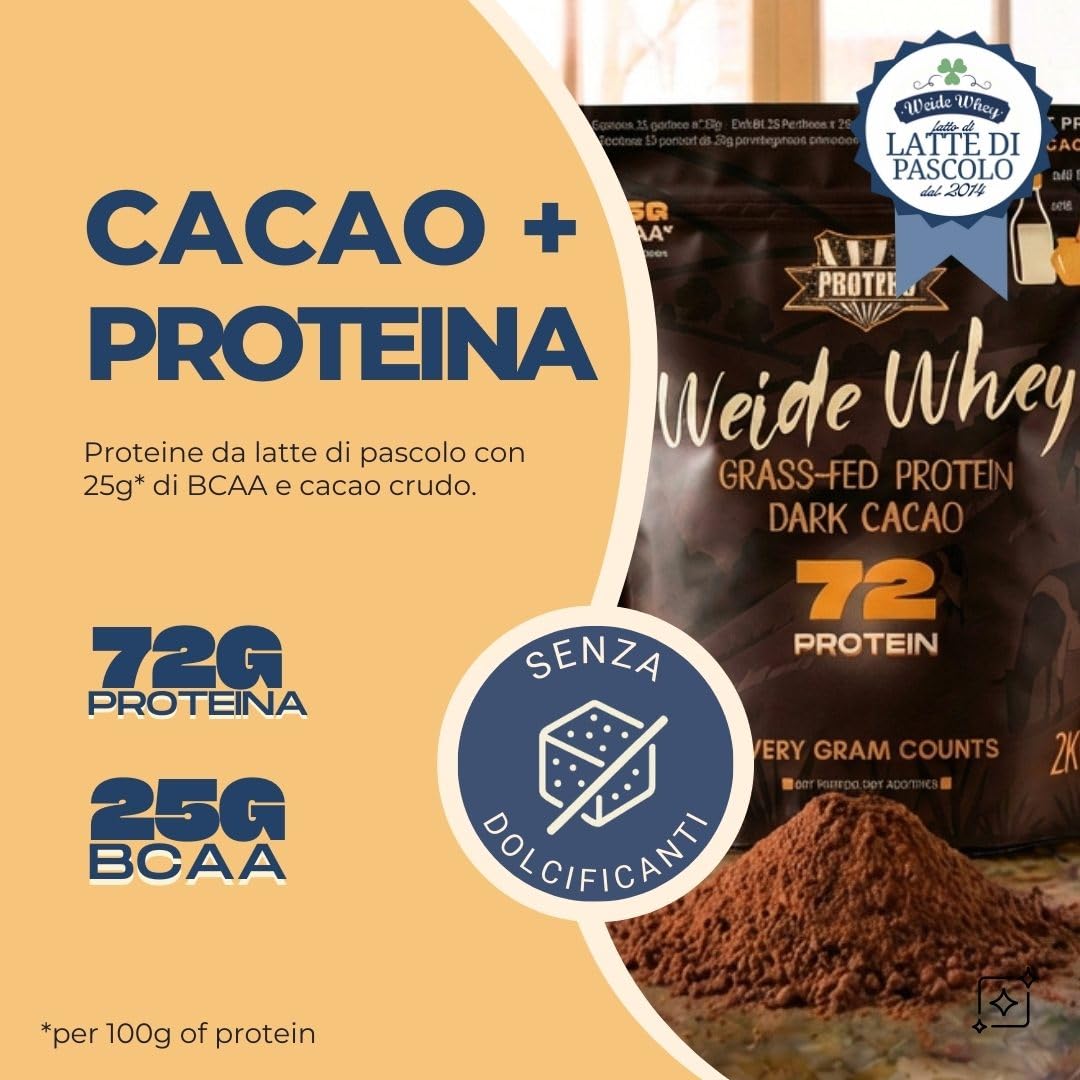 Protero Cacao da Latte di Pascolo – Preparato al Cioccolato • Qualità Grass-Fed • Senza Zuccheri né Dolcificanti Aggiunti • 800g