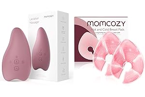 Momcozy Warming Lactation Massager & Breast Therapy Packs Bundle: Soothing Comfort for Nursing Moms