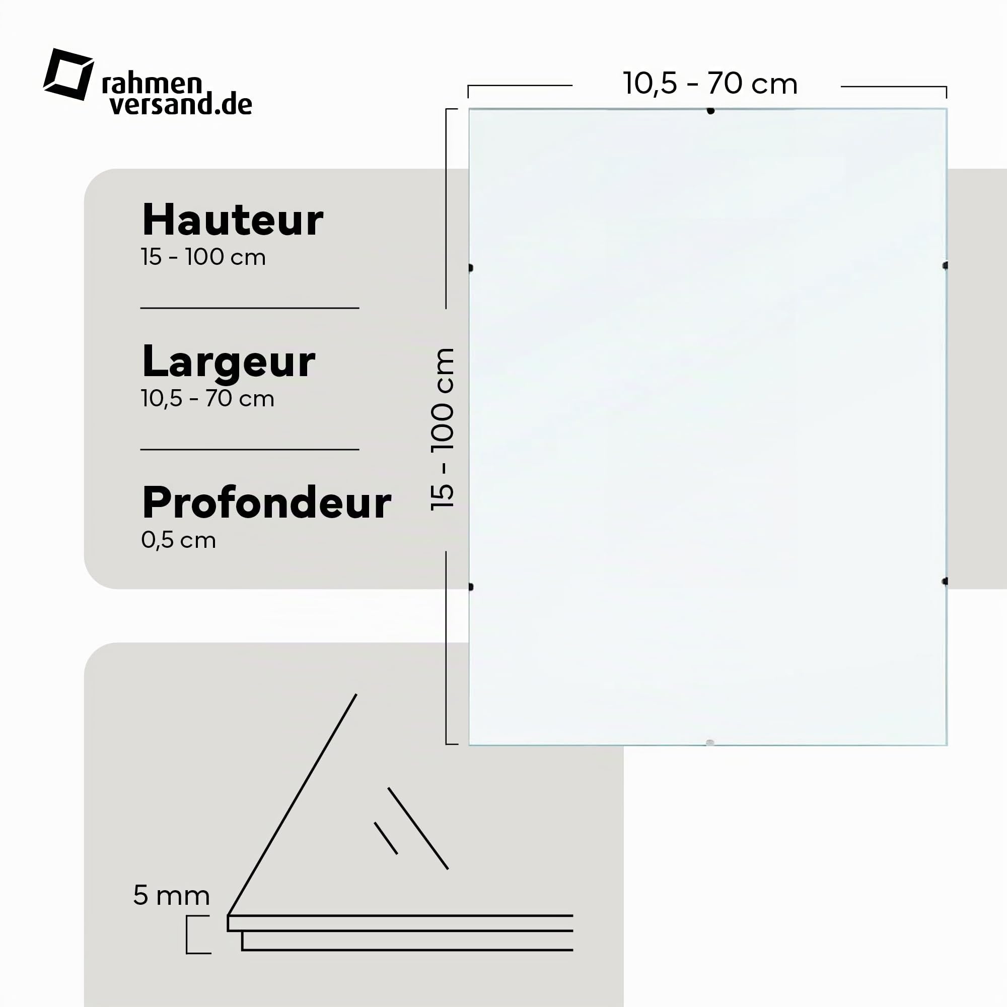 Cadre photo sans cadre 40x50 Pack de 2/Cadre photo en verre à suspendre au mur/Cadre photo