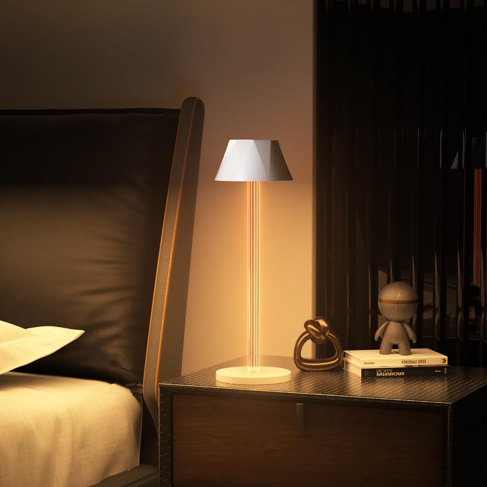 Coollamp Rechargeable LED Table Lamp, Cordless Desk Lamp with Touch Control, 3 Color Temperatures, Dimmable, 6000mAh Battery