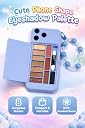 TeraaBliss Beauty Makeup Kit in iPhone-Shaped Case with Mirror | Long-Lasting Brightening Compact & Highlight Blush Palette | Travel-Friendly Cosmetic Gift Set for Women & Girls (Blue) gallery image
