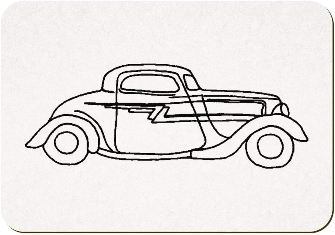 Azeeda 'Classic Car' Rectangular Fridge Magnet - Decorative Refrigerator & Whiteboard Magnet for Home, Kitchen or Office - 70mm x 49mm (FM00042407)