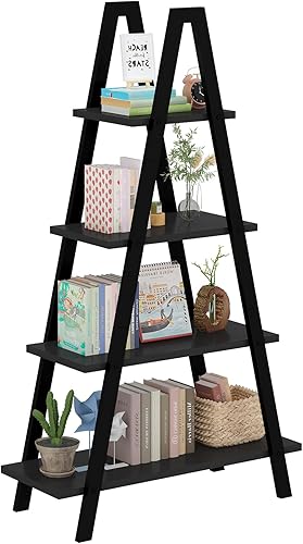 Miniatura 8 de DKLGG Estantería en forma de A de 4 niveles, estantería de metal industrial, estante de escalera de dormitorio de pie, estantes de exhibición