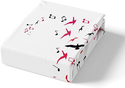 Miniatura 2 de Erosebridal Sábana bajera ajustable de teñido anudado colorido, hoja inferior de rotación de música, estilo grunge, juego de ropa de cama clásica de