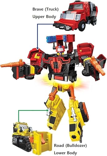 Miniatura 2 de Hello CARBOT Temporada 5 BRAYROAD Robot Transformador 2 Coches Camión y Bulldozer Combinación (Producto Individual)