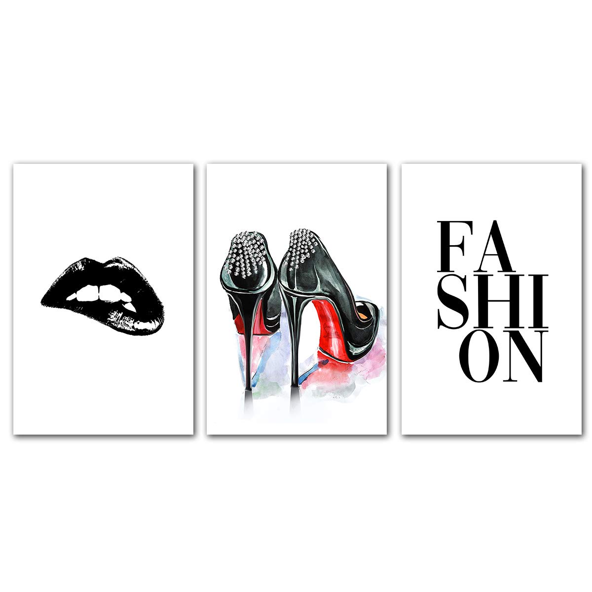 Buy Fashion Heels Lips Wall Art - Modern Room Decor for Teen Girls