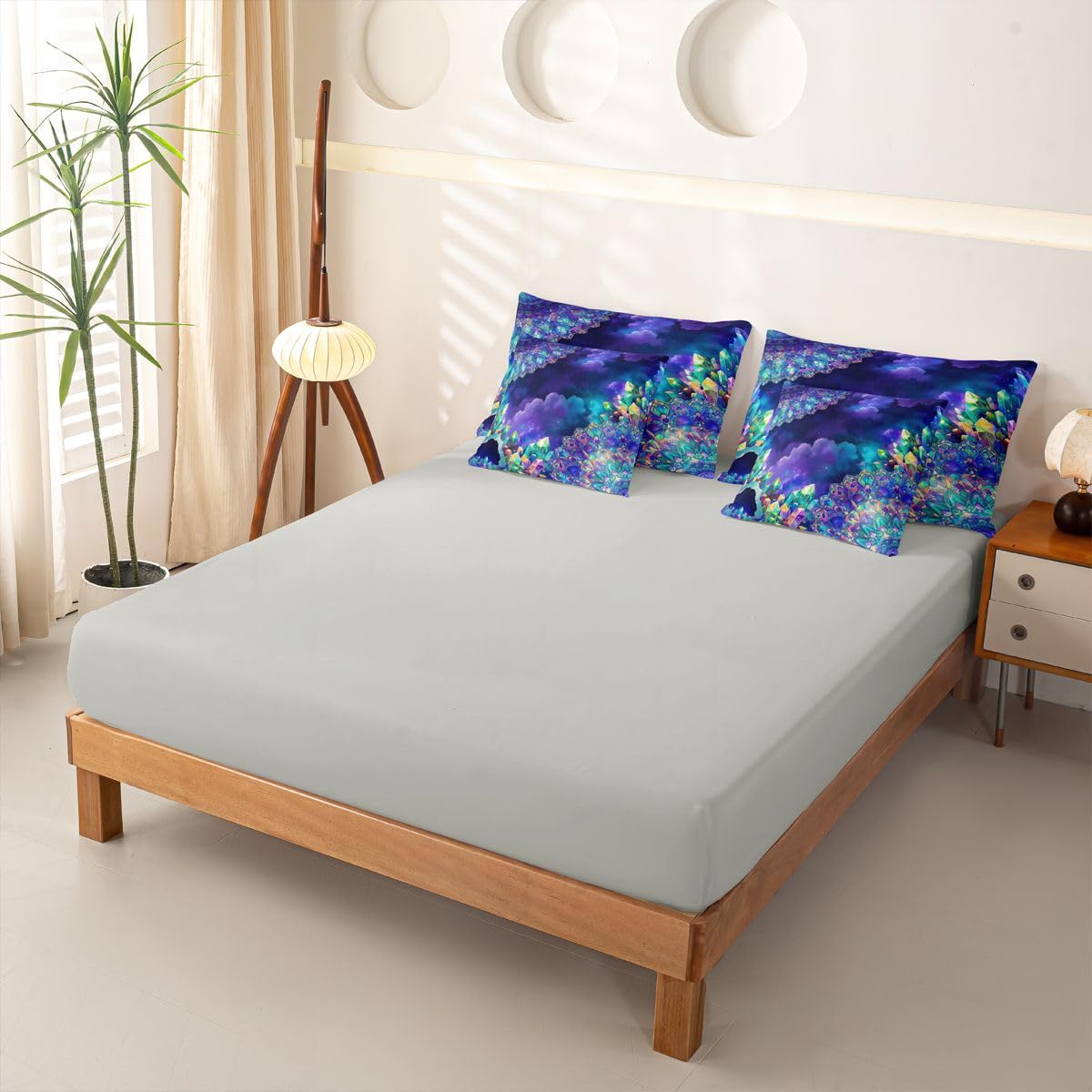 Homewish Bunter Kristall Bettwäsche Set 220x240cm 7tlg