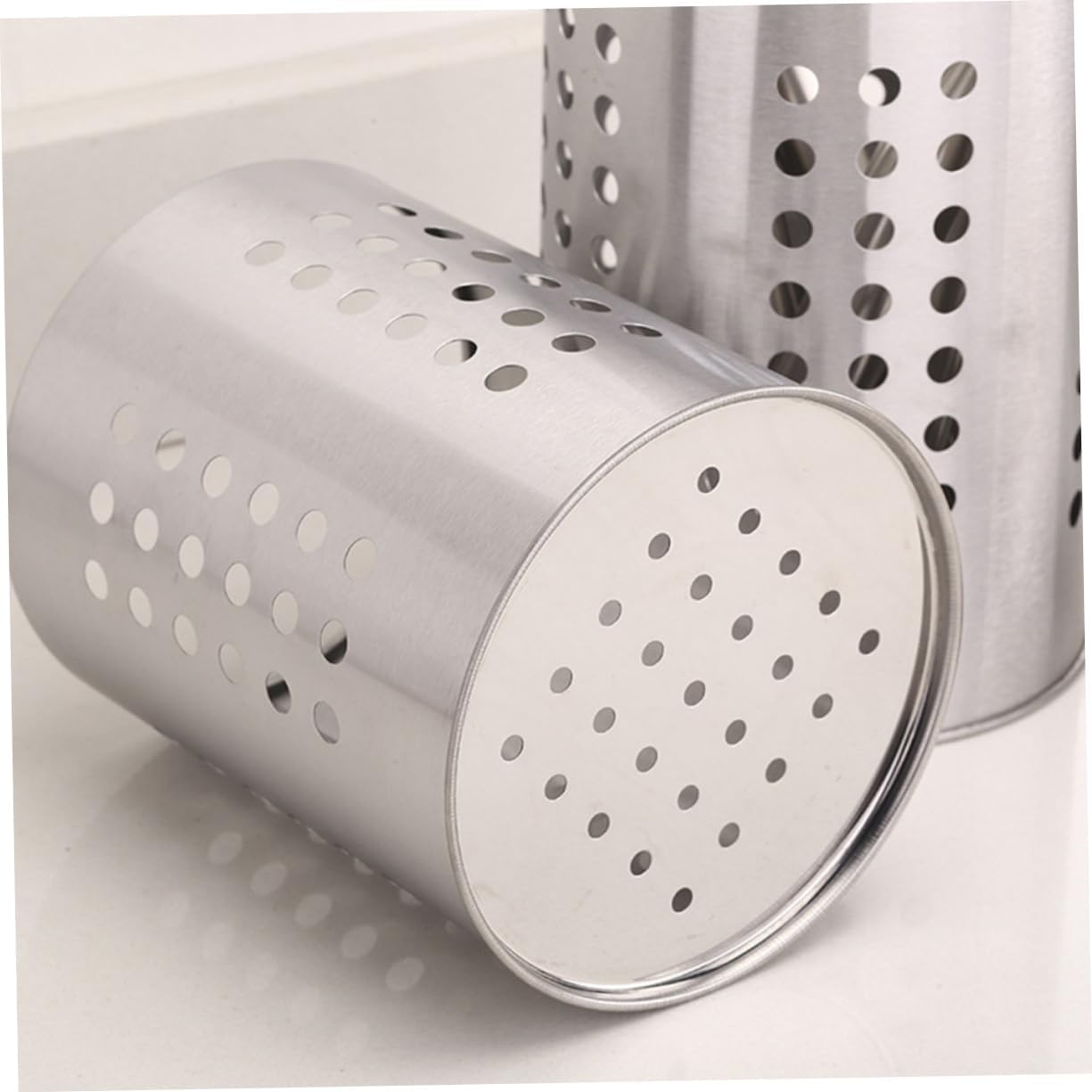 ABOOFAN 2-Piece Stainless Steel Chopstick Holder Set Utensil Organizer for Kitchen Silver Cutlery Storage Lid for Dining and Meal Prep