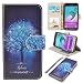 UrSpeedtekLive J3 (2016) Case, Galaxy Express Prime/Amp Prime Case, Premium PU Leather Wallet Case Cover w/Strap Card Slots Flip Magnetic Closer & Kickstand for Samsung Galaxy J3 (2016), Tree