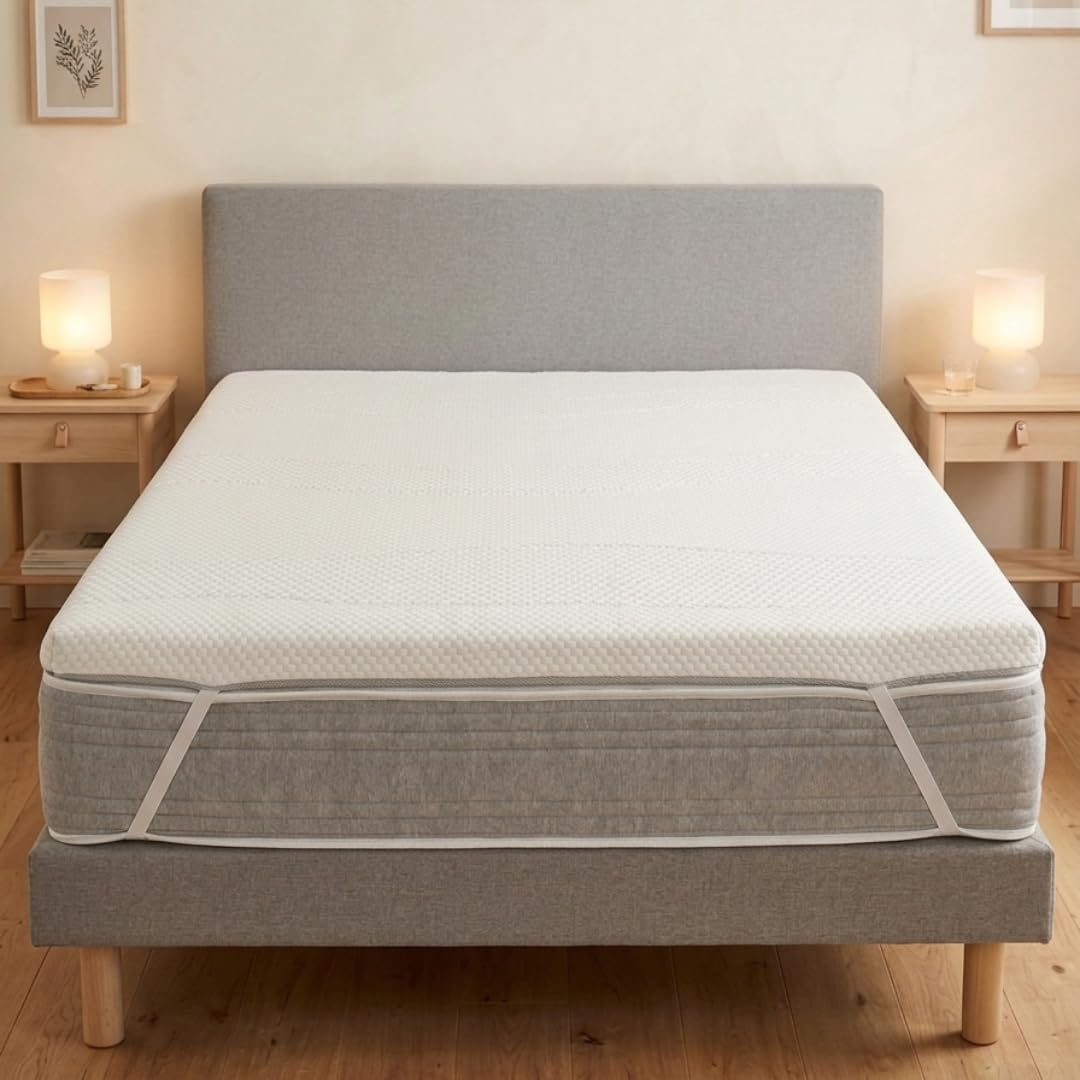 Surmatelas Mémoire de Forme 140x190cm - Rolls - Qualité Hôtellerie - Morphologique - Epaisseur Totale de 7cm - Confort Enveloppant - Fabrication Française - (140_x_190_cm)