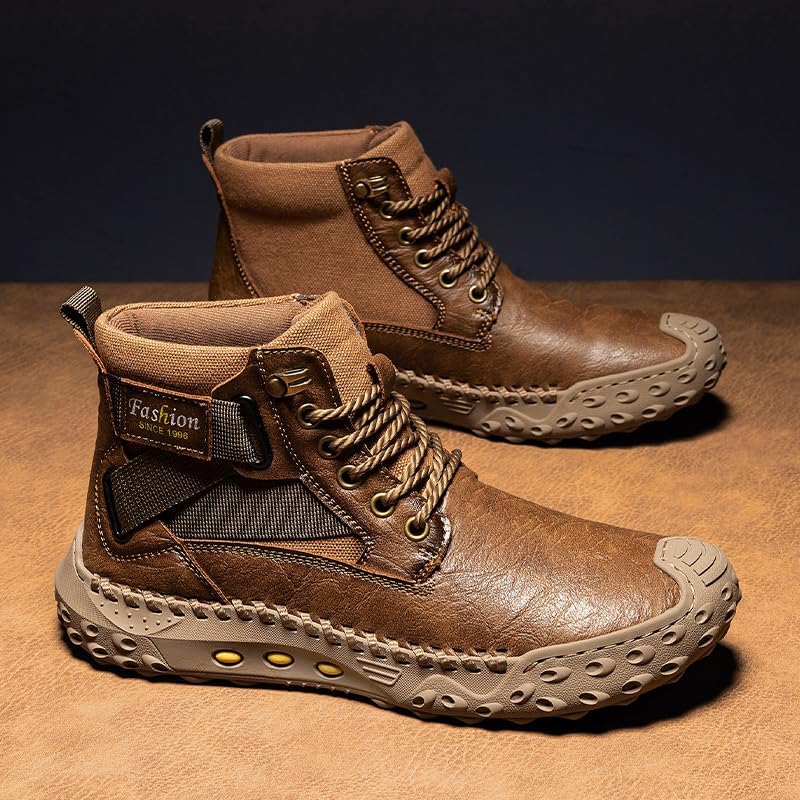 Boots For Men Chelsea Mens Casual High Top Leather Sneakers Work Shoes Men's Size