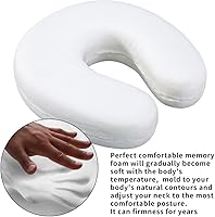 Vista 2 de Mr.Ho U Shaped Memory Foam Pillow Neck Head Cushion Pillow Support Rest Outdoors Car Office Home Travel Pillow Cushion (Blue)