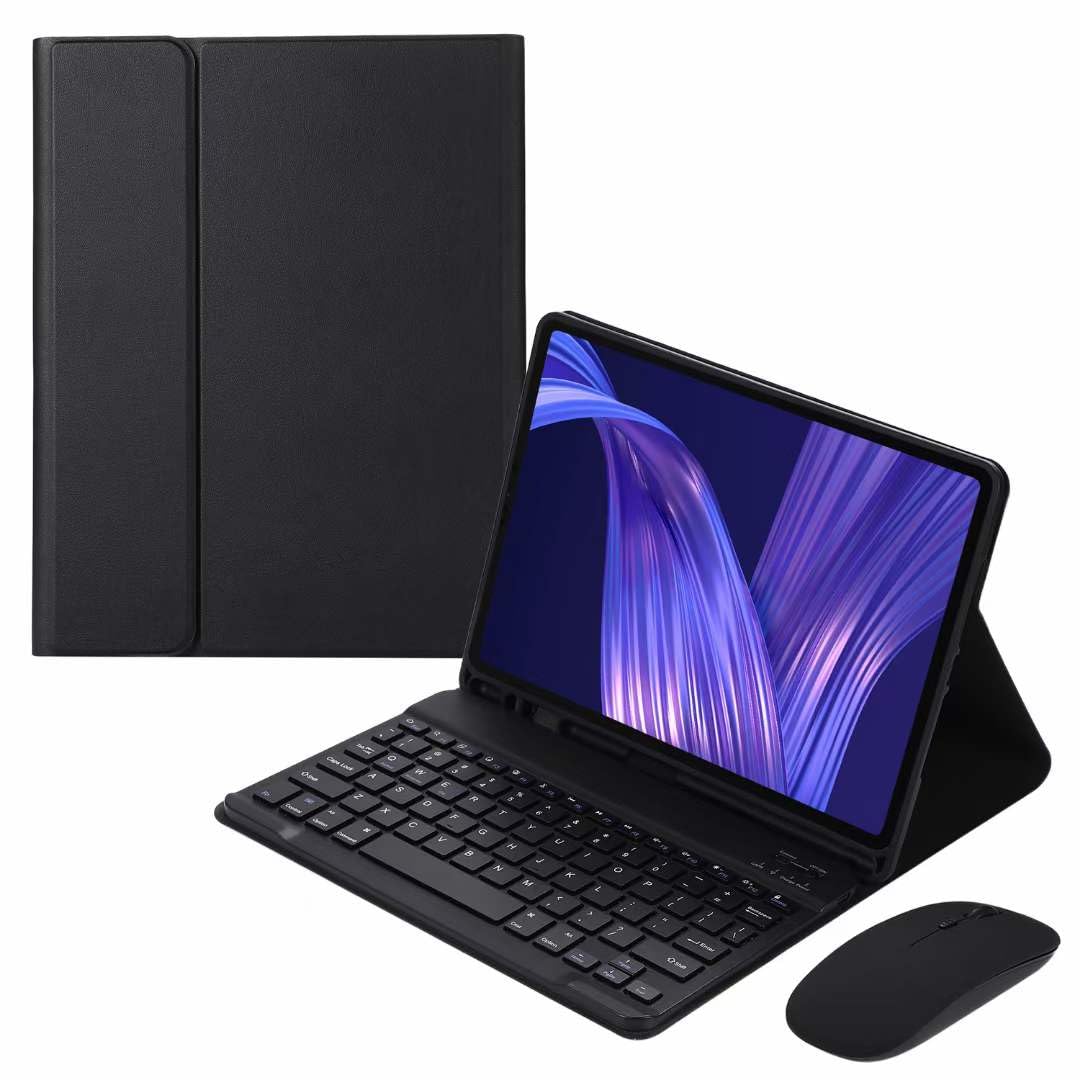 SENLAN 適用 2025モデル Galaxy Tab A11 + A11 Plus/Tab A9 Plus 11インチ用のキーボード ケース マウス付き 鉛筆ホルダー付き マグネット 分離式 Bluetooth キーボード カラーキー 人気 可愛い,ブラック