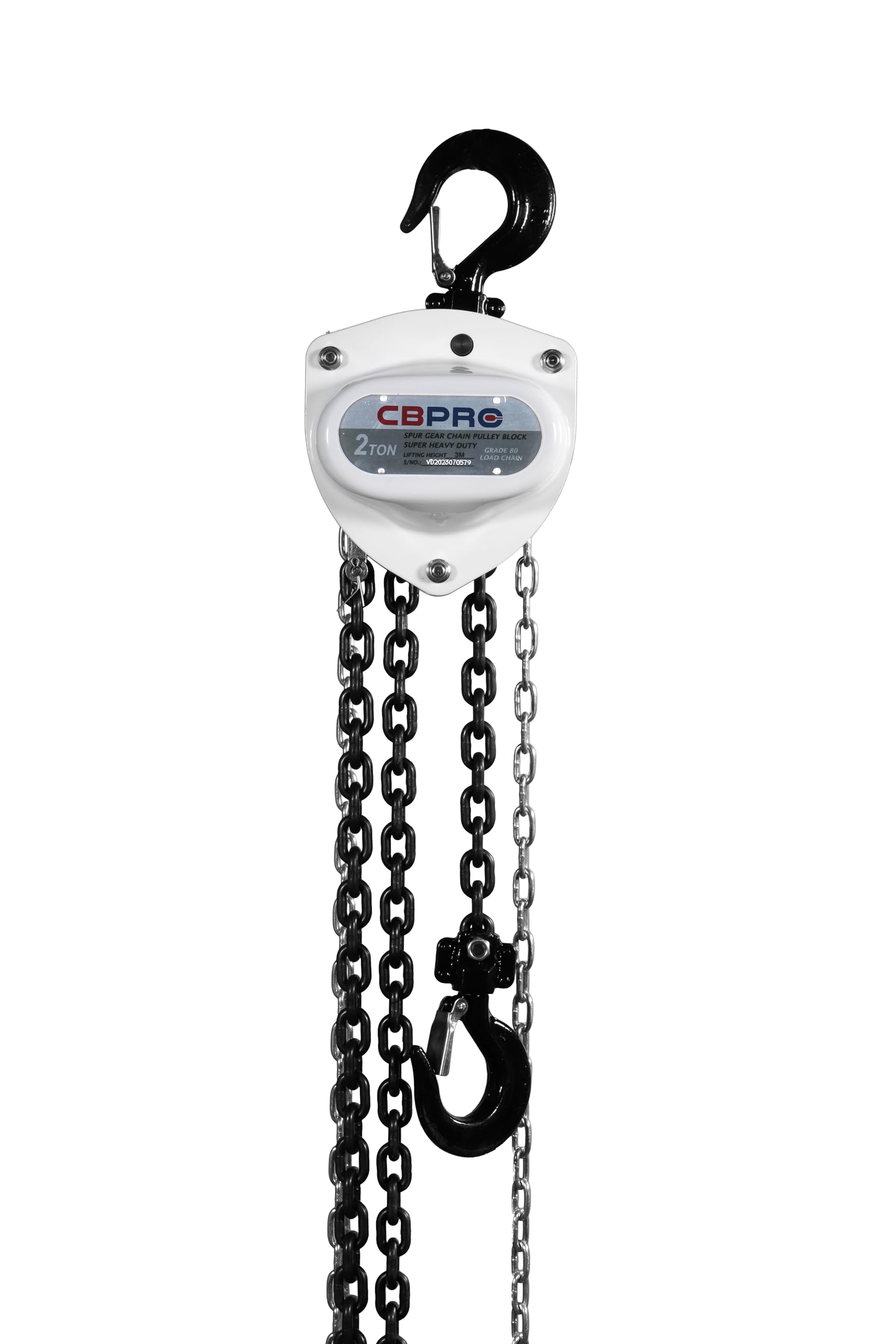 CBPRO 2 TON 8 METER CHAIN PULLEY BLOCK | HAND CHAIN: 5MM | LOAD CHAIN: 8MM | CHAIN HOIST FOR MATERIAL MOVEMENT