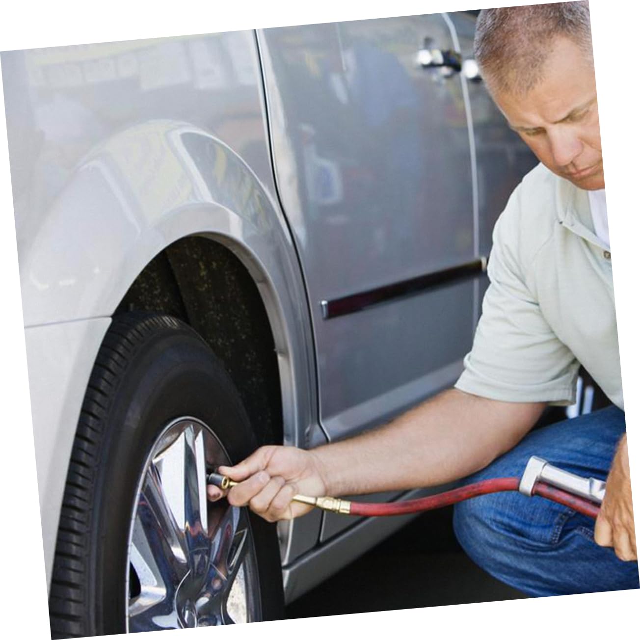 Gogogmee 1Pc Portable Tire Floor Pump High Pressure Foot Inflator with Pressure Gauge Lightweight and Multi Functional for Cars Bicycles Motorcycles and Boats Durable Design