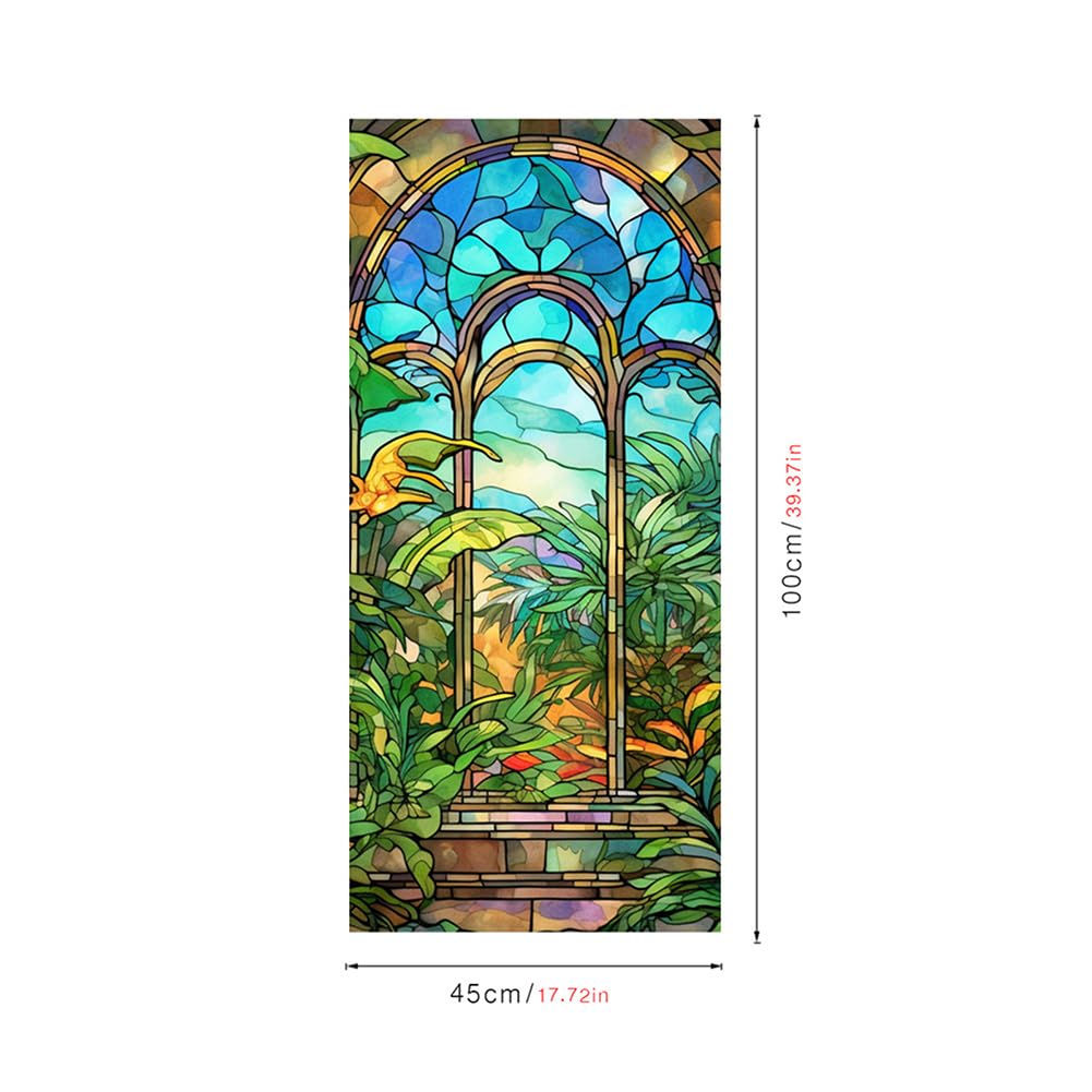 Autocollants Vitraux Plastique Anti-Collision Oiseaux - Décor Fenêtre Statique Amovible 25x25cm, Protection Oiseaux Et Décoration