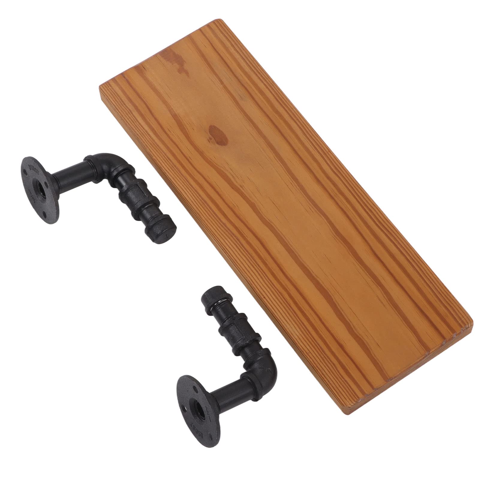 Étagère murale en bois massif rustique et fer forgé pour salon rétro