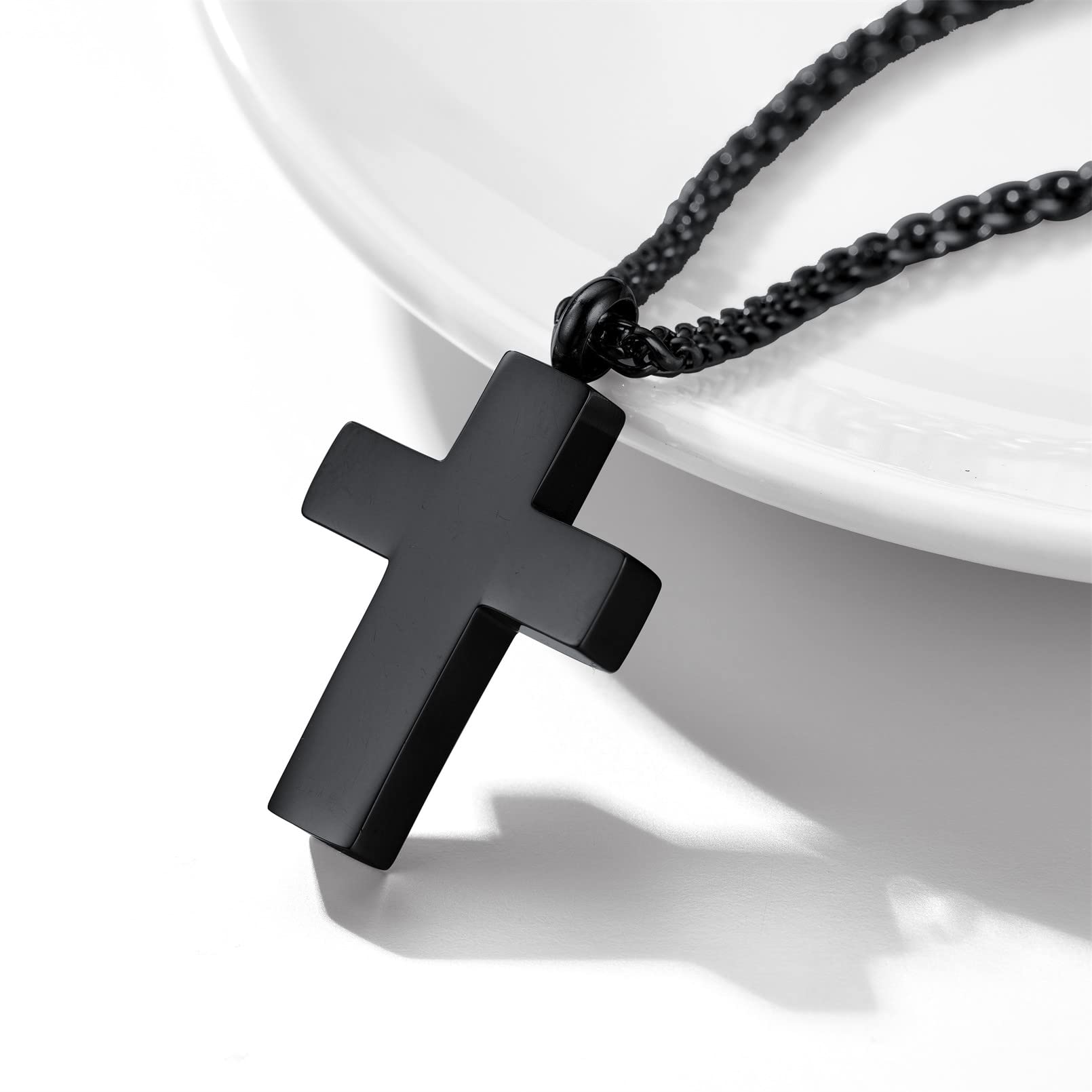 Supcare Black Ash Necklaces with Cross Jesus God Cremation Jewelry for Men Urn Memorial Keepsake Loss of a Dog Gift - Image 4