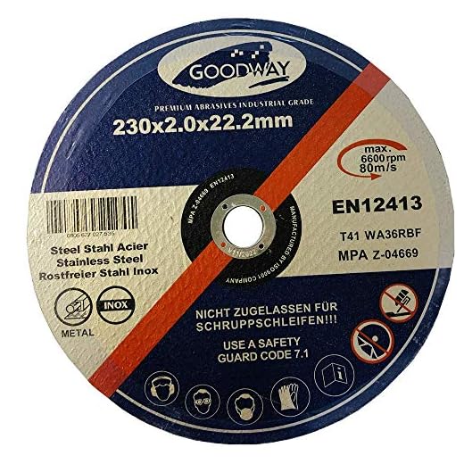 Lot de 10 disques à tronçonner professionnels - Diamètre : 230 mm - Épaisseur : 2 mm - Pour meuleuse Flex, meuleuse à tronçonner et d'angle - En acier inoxydable