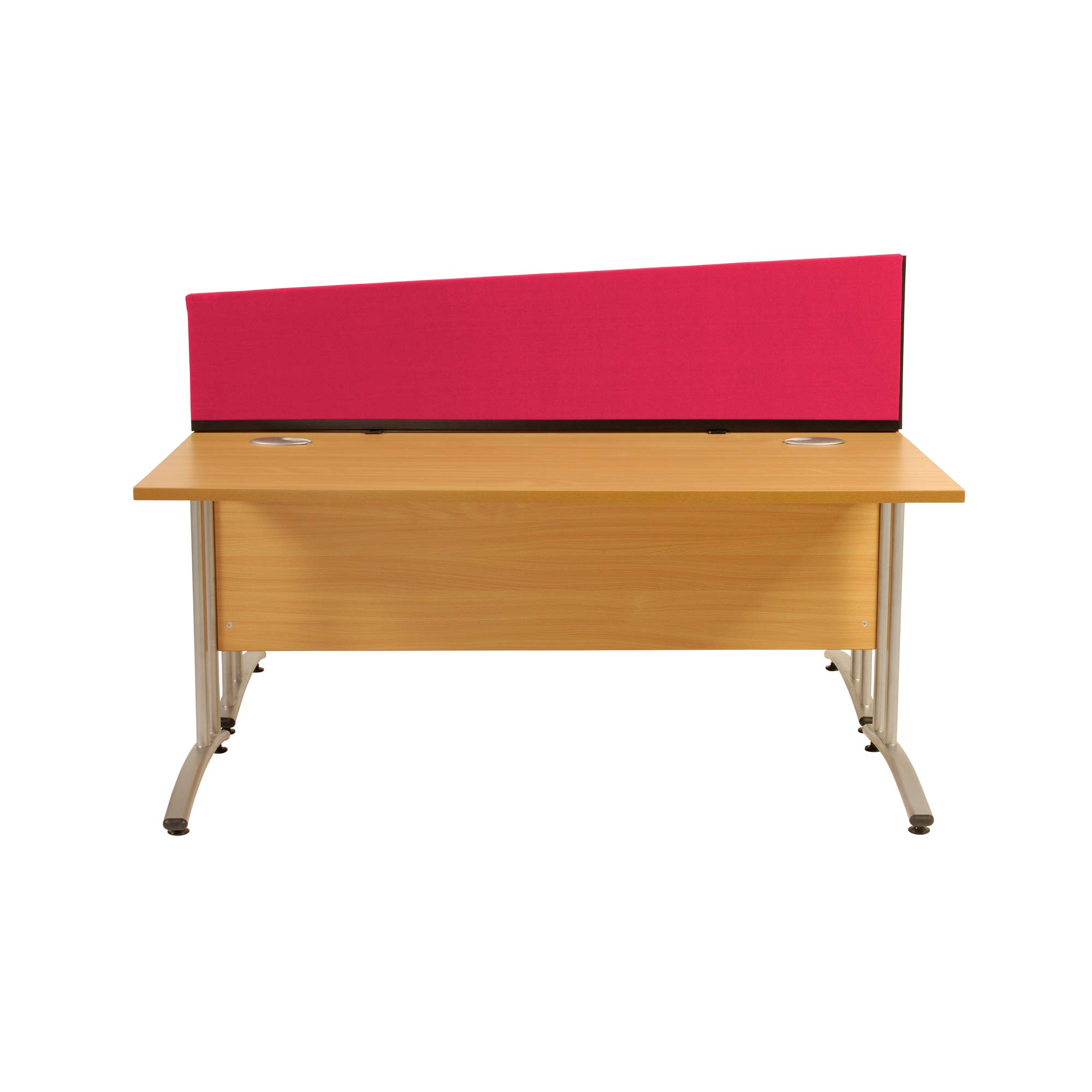 Panelwarehouse Angled Desk Divider Partition Screens Desktop - 5 Widths & 11 Double Sided Pinnable Fabric Colours (Red, 1200mm x 400mm x 300mm)