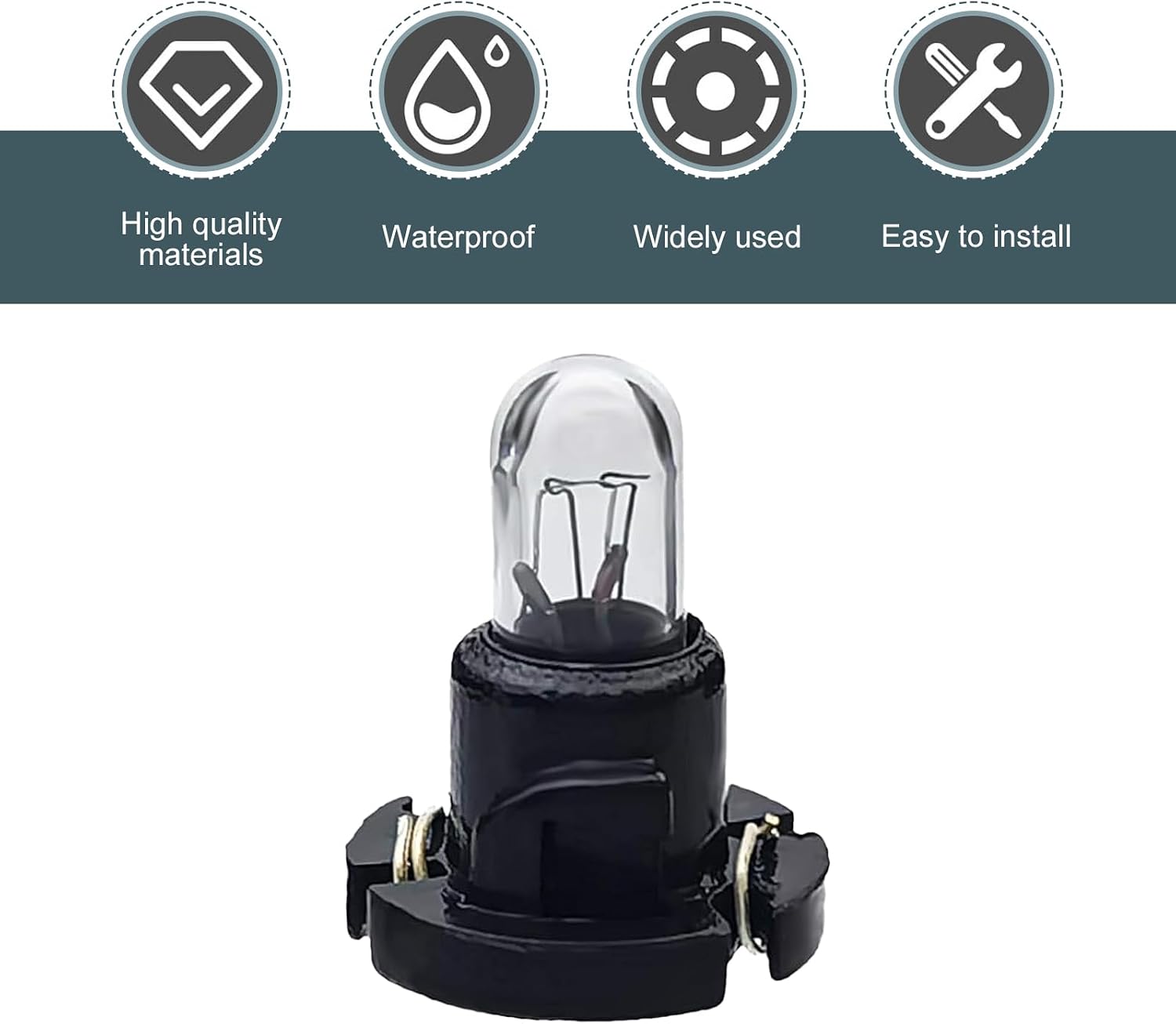 5 PCS T5 Dash Light Bulbs, 14V 1.12W Plug and Play instrument cluster bulbs, Universal for Most Cars, Trucks, SUVs (White #DB1601) image 5