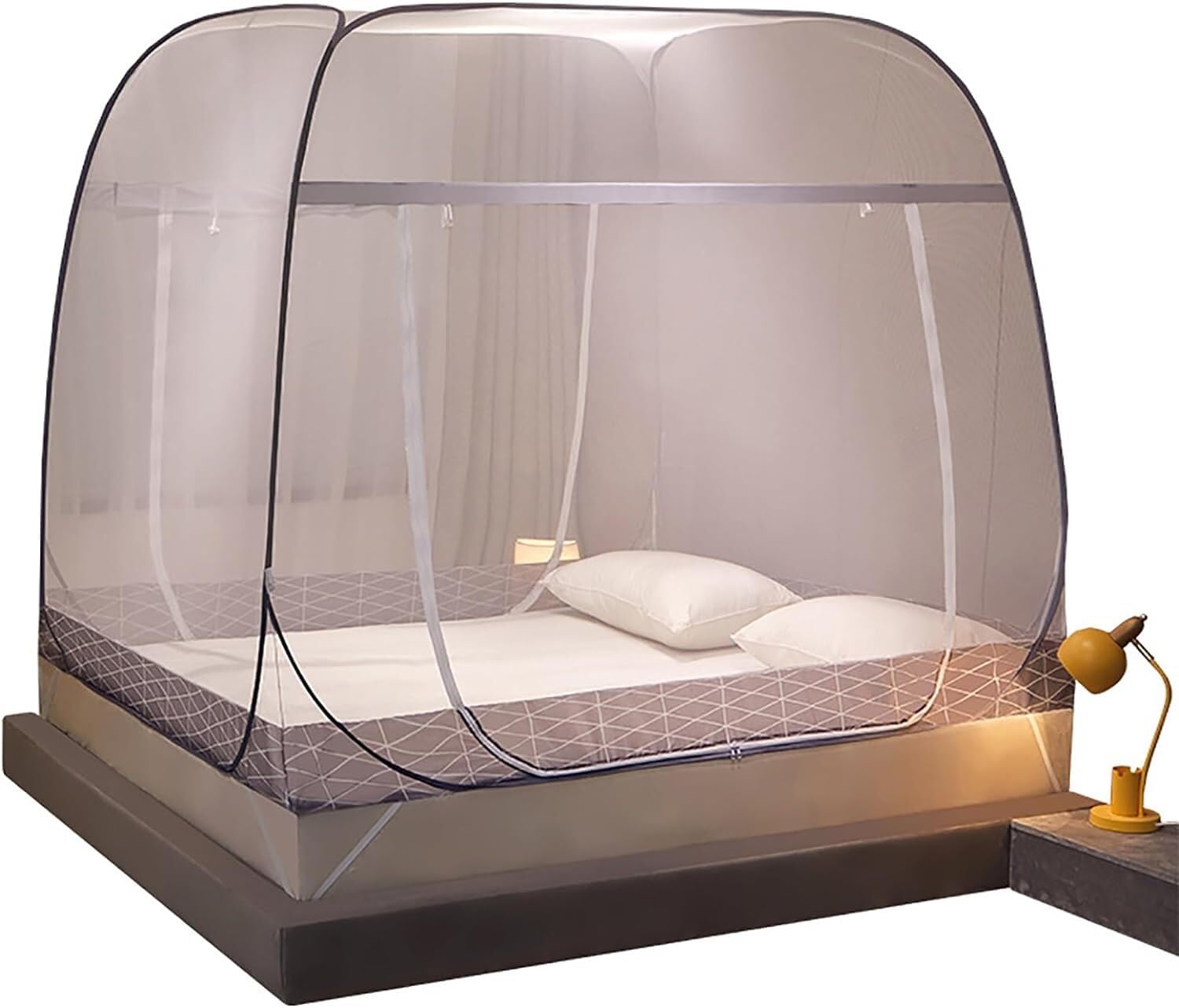Moskitiera do łóżka Duża składana moskitiera z dnem z siatki, odpowiednia do łóżka typu Twin lub King Size(D,1.5 * 2M)