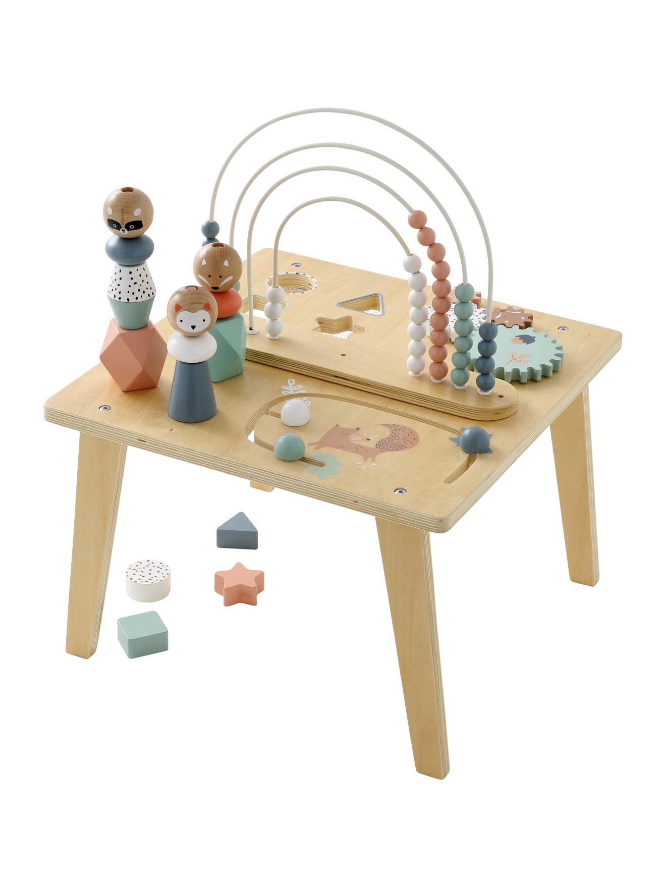 VERTBAUDET Table d'activités Arc-en-Ciel en Bois Multicolore TU