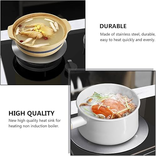 Miniatura 4 de Cabilock Difusor de calor de acero inoxidable para café, leche, utensilios de cocina con anillo de inducción, placa de inducción, difusor de calor