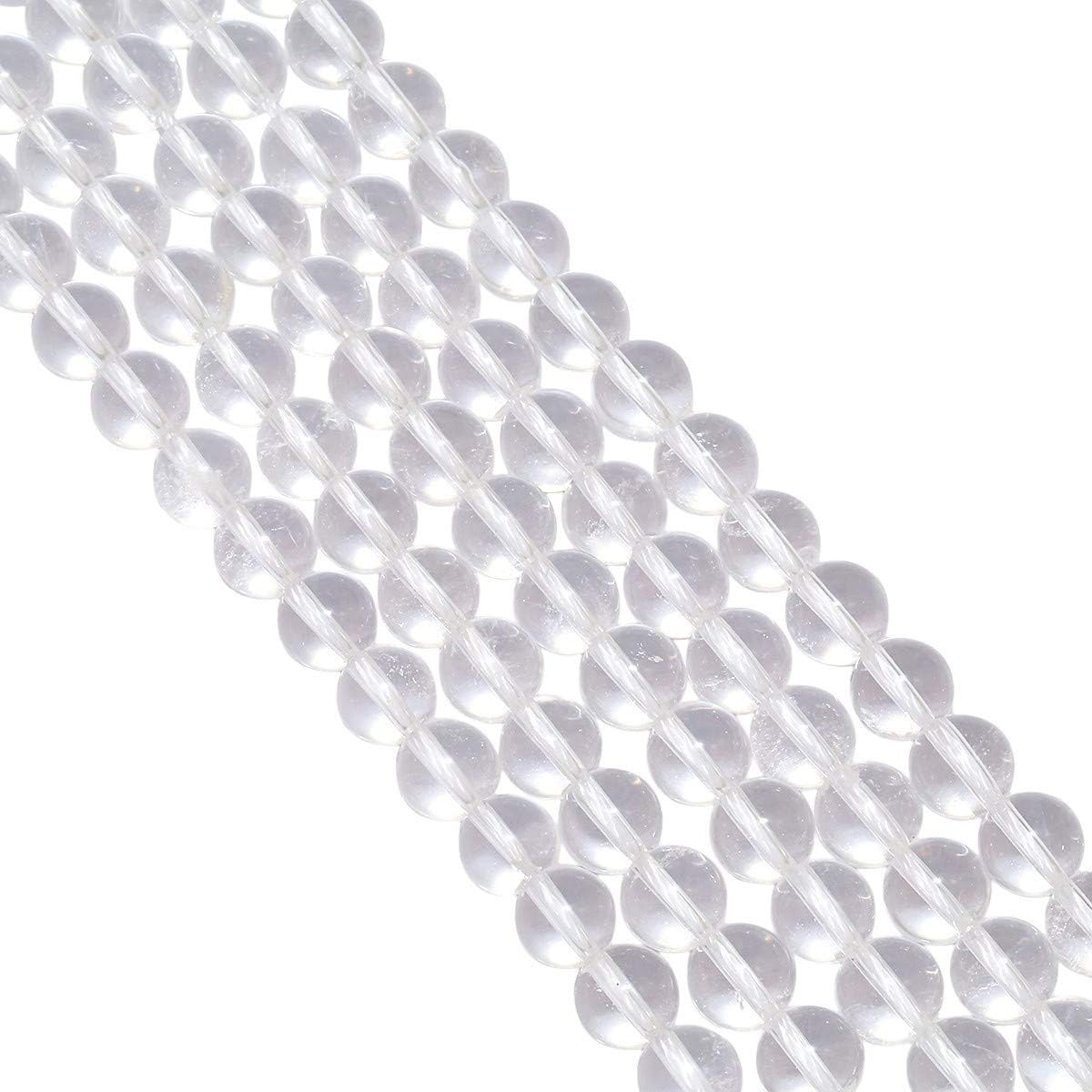 mookaitedecor 2 Strands 8mm Natural Clear Quartz & Carnelian Round Crystal Stone Beads for Jewellery Making DIY Necklace Bracelet 90pcs Polished Semi Precious Loose Beads Real Healing Crystals - Image 2