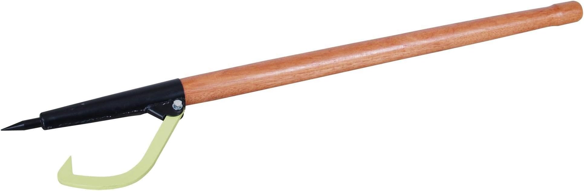 4-Foot Peavey Log Roller, Lightweight Wood Handle and Hook Tool for Heavy-Duty Lifting, Lumber, Logging, and Firewood, TMW-01, Brown