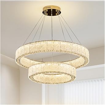 Luxury Crystal Pendant Lights Villa Living Dining Room LED Lighting Decor Chandelier Lamps Indoor Home Hanging Fixture,Modern Chandelier