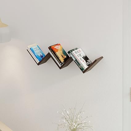 BLUEWUD Aaron Engineered Wood Wall Decor Floating Shelf Display Rack Decorative Hall D?cor for Living Room Home Furniture (Wenge)