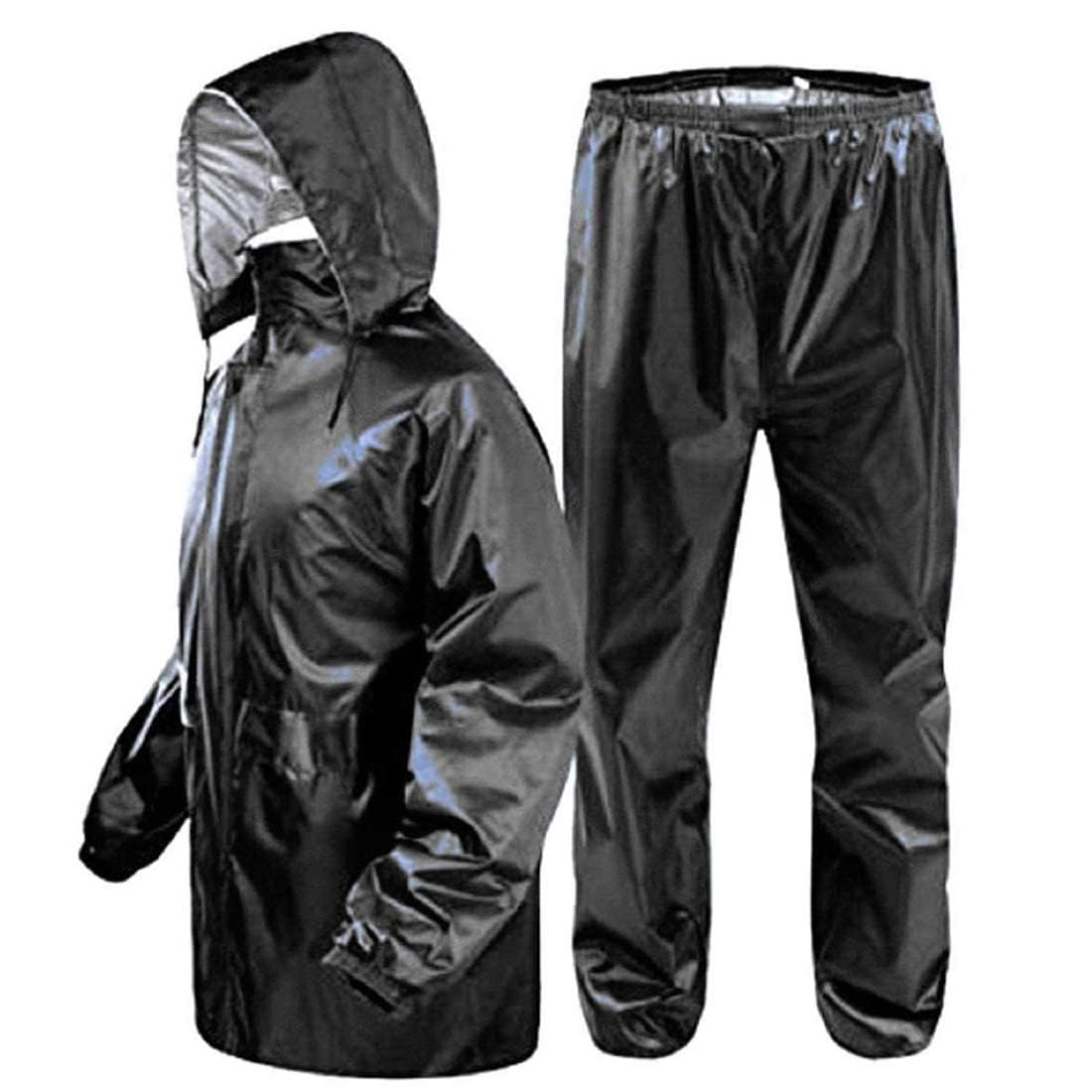 cool dealzz Rain Coat for Men Waterproof Raincoat with Hood Rain Coat for Men Bike Rain Suit Rain Jacket Suit with Storage Bag Large Size (Black)-picture-45