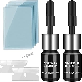 CLAMPER Windshield Repair Kit, Car Window Cracks Gone Glass Repair Fluid, 2 Bottles Nano Glass Crack Repair Liquid Quick Windshield Repair for Chips and Cracks, Bulls-Eye and Star-Shaped Crack