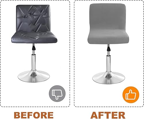 Miniatura 3 de Fundas de terciopelo para asiento de taburete de bar, fundas cuadradas para taburetes de bar, fundas para sillas de altura de mostrador (2, gris