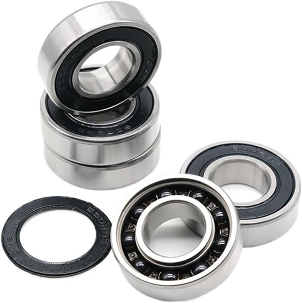 2Pcs Hybrid Ceramic Bearing 15x32x9mm 6000RS 10X26X8mm 6001RS 12X28X8mm Bicycle Bottom Bearing(6001RS 12X28X8)